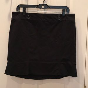 Black flared mini skirt